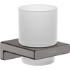 Hansgrohe AddStoris Q glashouder - met glas - geborsteld zwart chroom (antraciet) SW651570