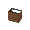 INK Wastafelonderkast - 60x45x52cm - 2 lades - opliggende grepen - MFC - Warm walnoot SW1405964