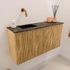 Mondiaz JOYA-DLUX 80cm toiletmeubel - kleur Oak - Wastafel FAYE positie Links Zonder kraangat kleur Lava. SW1422107
