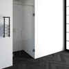 BRAUER Void porte de niche 2-parties verre transparent 90x200 réversible avec porte pivotante 60 contre le mur incl. traitement du verre PVD couleur inox SW223756