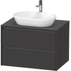 Duravit Ketho.2 Wastafelonderbouwkast - inclusief consoleplaat - met 2 laden - 80x55x56.8cm - met handgrepen antraciet - grafiet supermat SW772334