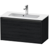 Duravit Ketho.2 Wastafelonderbouwkast - met 1 lade - 68x39x44cm - met greep antraciet - eiken zwart mat SW772296