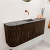 Mondiaz JOYA-DLUX 103.2cm toiletmeubel - ronding links en rechts kleur Walnut - Wastafel FAYE positie Midden Zonder kraangat kleur Sombra. SW1424776