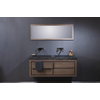 Forzalaqua Palermo Doppio lavabo 140.5x51.5x9cm Rectangulaire 2 trous de robinet 2 lavabos Pierre naturelle Granit adouci & taillé SW230831