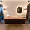 Mondiaz CIRO-DLUX Badkamermeubelset - 190x45x50cm - Solid surface wastafel Saba - 1 wasbak Rechts - 1 kraangat - 4 lades - Walnut SW1530733