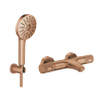 GROHE Precision Feel Robinet de baignoire thermostatique - 31.3 cm - Vitalio Joy Ensemble de bain - douchette à main ronde - 3 types de jets - avec support - Warm Sunset brossé (cuivre) SW1565453