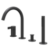 IVY Pact Combinaison bord de baignoire - 4 voies - mitigeur - bec pivotant - douchette extractible - Noir mat PED SW1031183