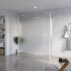 Fortifura Galeria Vrijstaande Inloopdouche - 160x200cm - helder geribbeld - antikalk - 8mm veiligheidsglas - 2 zijwanden - 30cm - wandsteunen en hoekprofielen - mat wit SW993097