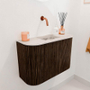Mondiaz JOYA-DLUX 63.2cm toiletmeubel - ronding links en rechts kleur Walnut - Wastafel FAYE positie Midden Zonder kraangat kleur Nata. SW1424536