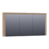 Saniclass spiegelkast 140x70x15cm 3 draaideuren Vintage Oak Massief Eiken Doorlopende Lamel geborsteld SW371771 Saniclass spiegelkast 140x70x15cm 3 draaideuren Vintage Oak Massief Eiken Doorlopende Lamel geborsteld SW371771