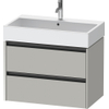 Duravit Ketho 2 meuble sous-lavabo avec 2 tiroirs 78,4x46x54,9cm avec poignées anthracite gris béton mat SW772647