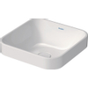 Duravit HappyD 2 Plus vasque à poser carrée sans trou de robinetterie sans trop-plein 40x40cm avec cache-bonde en céramique blanc SW297013