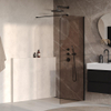 BRAUER Orion Paroi de douche à l'italienne - 100x200cm - verre bronze - revêtement en verre - Noir mat SW1476031