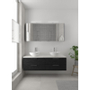 Bruynzeel Combo badmeubelset 150x45cm 2 wasbakken 4 lades met spiegelkast met softclose ceramic zwart eiken SW383637 Bruynzeel Combo badmeubelset 150x45cm 2 wasbakken 4 lades met spiegelkast met softclose ceramic zwart eiken SW383637