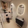 MONDIAZ TURE-DLUX Meuble toilette - 60cm - Urban - EDEN - vasque Glace - position gauche - 1 trou de robinet SW1103126