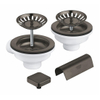 GROHE ensemble bonde à commande push - pour 2 éviers - combinaison avec trop-plein - hard graphite brossé (gris foncé mat) SW1408353