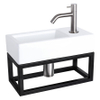 Differnz Ravo pack lave-mains – 38,5 x 18,5 x 25 cm – robinet courbé chromé mat – avec cadre noir SW373167