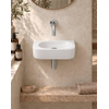 QeramiQ Fuente pack lave-mains – demi-rond – 40 x 21,5 x 12 cm – céramique blanc mat – sans perçage – robinet chromé SW1233075