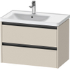 Duravit Ketho.2 Wastafelonderbouwkast - met 2 laden - voor waskom links - 78.4x45.5x54.9cm - met grepen antraciet - taupe supermat SW772531