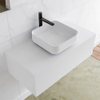 MONDIAZ LAGOM 90cm badmeubel solid surface talc 1 lades Wastafel BINX opzetkom midden 1 kraangat SW409062 MONDIAZ LAGOM 90cm badmeubel solid surface talc 1 lades Wastafel BINX opzetkom midden 1 kraangat SW409062