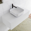 Mondiaz Lagom Meuble salle de bains 90x30.9x45cm Solid Surface Talc 1 tiroir avec lavabo BINX vasque à poser Centre 1 trou de robinet SW409062