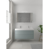 Bruynzeel Box badmeubelset 120x45cm 2 kraangaten 2 wasbakken 2 lades met spiegelkast met softclose composite fjord groen SW384011 Bruynzeel Box badmeubelset 120x45cm 2 kraangaten 2 wasbakken 2 lades met spiegelkast met softclose composite fjord groen SW384011