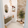 Mondiaz JOYA-DLUX 90cm meuble de toilette - couleur Dusk - Vasque FAYE position Milieu 1 trou de robinet couleur Glace. SW1423152