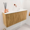 Mondiaz JOYA 90cm toiletmeubel - kleur Oak - Wastafel FAYE positie Midden Zonder kraangat kleur Talc. SW1421121
