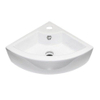 Best Design Floor Lavabo d’angle 32.5x32.5x13cm blanc avec 1 trou de robinet porcelaine SW9979