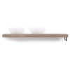 Looox Wood collection Solo plan sous vasque - 160x46cm - Avec porte-serviettes (droite) inox brossé - Chêne massif gris ancien SW108669