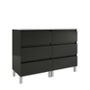 Saniclass Chaci PLUS Ensemble meuble de salle de bains - 120x86x46cm - plan de dessus - 6 tiroirs - noir mat SW926319