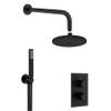 Crosswater MPRO 2 wegs regendouche 20cm inclusief inbouw douchekraan, wandarm en handdouche mat zwart SW487211 Crosswater MPRO 2 wegs regendouche 20cm inclusief inbouw douchekraan, wandarm en handdouche mat zwart SW487211