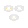 QAZQA Shed Spot encastrable - set de 3 - 8,5x8,5cm - IP54 - rond - blanc mat SW1210154