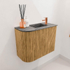 Mondiaz JOYA-DLUX 51.6cm toiletmeubel - ronding links kleur Oak - Wastafel FAYE positie Rechts 1 kraangat kleur Sombra. SW1424278