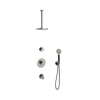 Hotbath Cobber IBS20 Regendoucheset - inbouw - 30cm plafondarm - 20cm ronde hoofddouche - 3 standen handdouche - geborsteld nikkel (RVS) SW440655