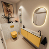 MONDIAZ TURE-DLUX 120cm toiletmeubel Ocher. EDEN wastafel Ostra positie rechts. Met 1 kraangat. SW1104988