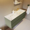 MONDIAZ VICA-DLUX Ensemble meuble de salle de bains - 130cm - meuble bas army - 4 tiroirs - lavabo encastré cloud à droite - 1 trou de robinet - version haute 60cm - glace SW1088141