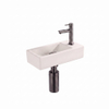 Saniclass Fuente Fonteinset - 40x22x10cm - solid surface off-white - afvoerplug - fonteinkraan - sifon - geborsteld gunmetal SW1587197