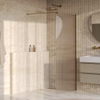 BRAUER Oblivion Paroi de douche à l'italienne - 90x200cm - verre cannelé transparent - revêtement de verre - PVD - Or brossé SW1476057