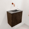 Mondiaz JOYA-DLUX 40cm toiletmeubel - kleur Walnut - Wastafel FAYE positie Midden Zonder kraangat kleur Sombra. SW1424696