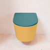 Mondiaz LAVIE WC suspendu – sans bride – 36 x 53 cm – avec abattant softclose – Ocher (jaune), abattant Smag (vert) SW1208717