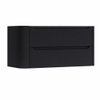 H&R Badmeubelen Juice Meuble sous vasque - 100x45x50cm - angle gauche arrondi - 2 tiroirs - poignée intégrée - noir mat SW1489559