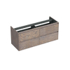 Forzalaqua Reno 2.0 meuble sous-lavabo 140x51x60cm avec 4 tiroirs sans poignées à fermeture amortie Chêne Massif Silver Grey SW492390