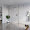 Fortifura Galeria Vrijstaande Inloopdouche - 100x200cm - helder - antikalk - 8mm veiligheidsglas - 2 zijwanden - 40cm - wandsteunen en hoekprofielen - PVD - geborsteld gunmetal (antraciet) SW993113