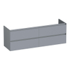 BRAUER Inspire wastafelonderkast 160 4 softclose lades - greeploos - 2 sifon uitsparingen - mat grijs SW1200675