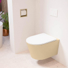 Mondiaz LAVIE hangtoilet – spoelrandloos – 36 x 53 cm – met softclose zitting – Sand (beige), zitting Talc (wit) SW1208765