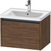 Duravit Ketho.2 Wastafelonderbouwkast - met 1 lade - 63.4x45.5x44cm - met greep antraciet - donker noten mat SW772212