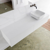 Mondiaz Lagom Meuble salle de bains 160x30.9x45cm Solid Surface Talc 2 tiroirs avec lavabo BINX vasque à poser Droite sans trous de robinet SW409145