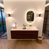 Mondiaz CIRO-DLUX Ensemble de meubles de salle de bains - 150x45x50cm - vasque en solid surface Frappe - 1 lavabo à droite - sans trous de robinet - 4 tiroirs - Ruby SW1531546