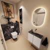 MONDIAZ TURE-DLUX Meuble toilette - 60cm - Linen - EDEN - vasque Lava - position centrale - sans trou de robinet SW1103852